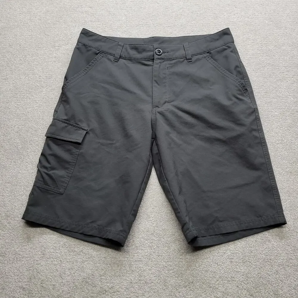 Columbia Mens Cargo Shorts Gray Omni-Shade UPF Regular Fit Size 32 11 Inseam